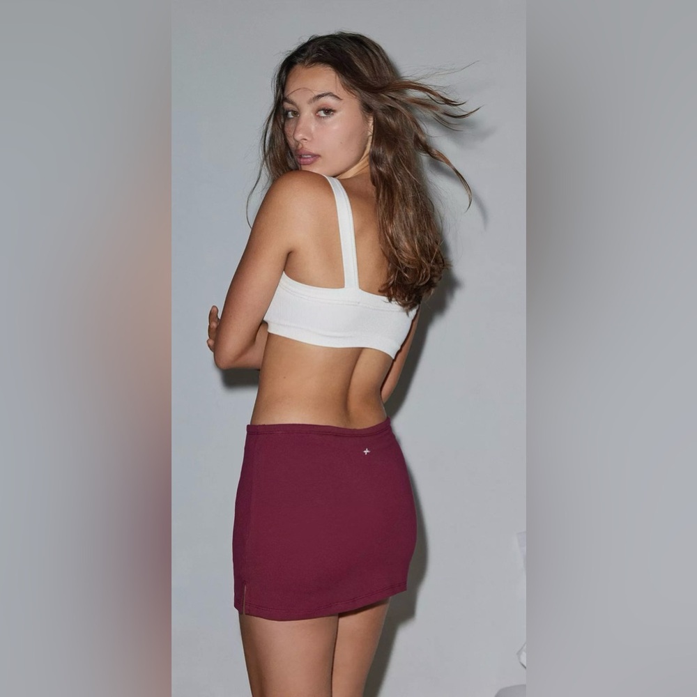 Pacsun LA hearts Faux Suede Mini Skirt Rouched on Right Side Light Brown Size S